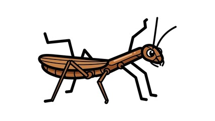 Illustration of a Praying Mantis Insect.