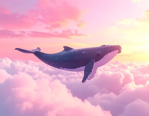 Fototapeta premium dolphin in the sky