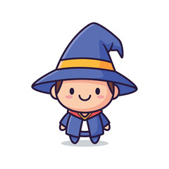 Cute Cartoon Wizard Illustration