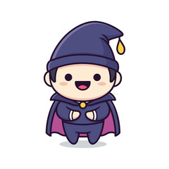 Cute Cartoon Wizard Illustration