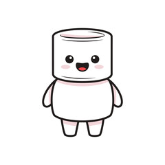 Cute Marshmallow Character Illustration