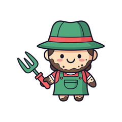 Happy Gardener Vector Illustration