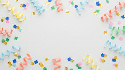 colorful confetti on white background