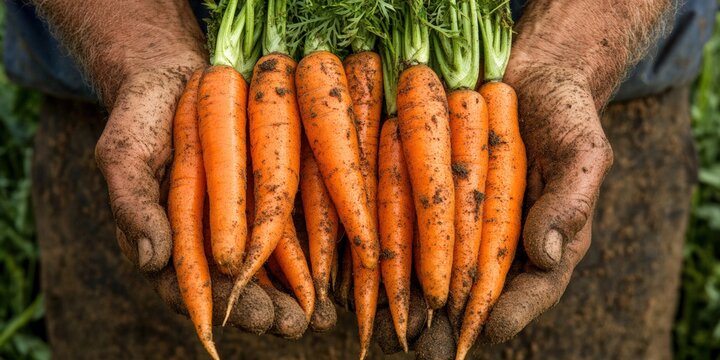 Harvesting fresh carrots organic farm food rural agriculture benefits