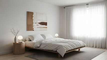 Fototapeta premium Minimalist bedroom