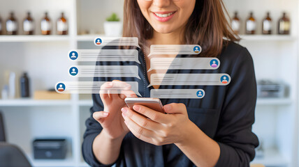 Seamlessly accessing digital services and online commerce through a smartphone, highlighting modern connectivity and convenient mobile technology usage for everyday life