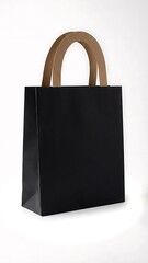 Simple black paper bag with handle