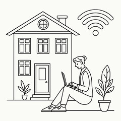 Abstract Geometric Background with Vibrant Blue and Orange Gradient Shapes for Modern Graphic Design