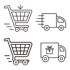 Educational Technology and Online Learning Icons Representing Digital Education and Remote Study