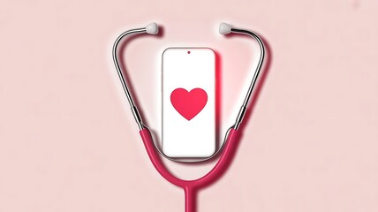 Celebrating thank you day with a heart for healthcare on a smartphone