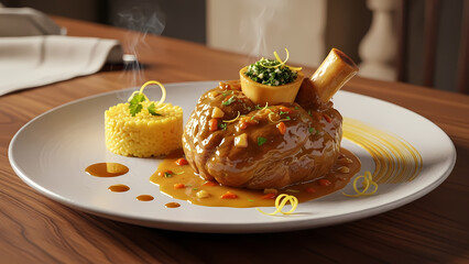 Luxury Osso Buco Italian Milanese Fine Dining Cuisine
