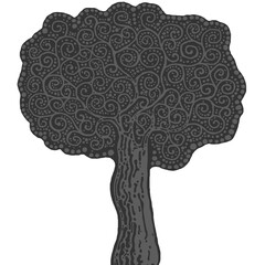 Stylised tree illustration; floral icon