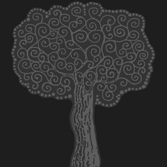 Stylised tree illustration; floral icon