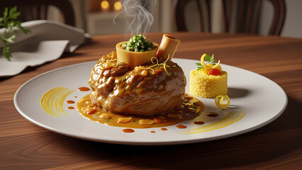 Luxury Osso Buco Italian Milanese Fine Dining Cuisine
