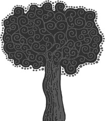 Stylised tree illustration; floral icon