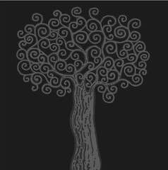 Stylised tree illustration; floral icon