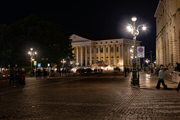 Verona's Piazza Bra at night with Christmas market.