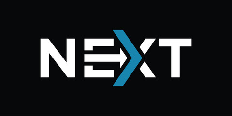 word mark text next logo design, typography text next graphic vector template © Rachmad