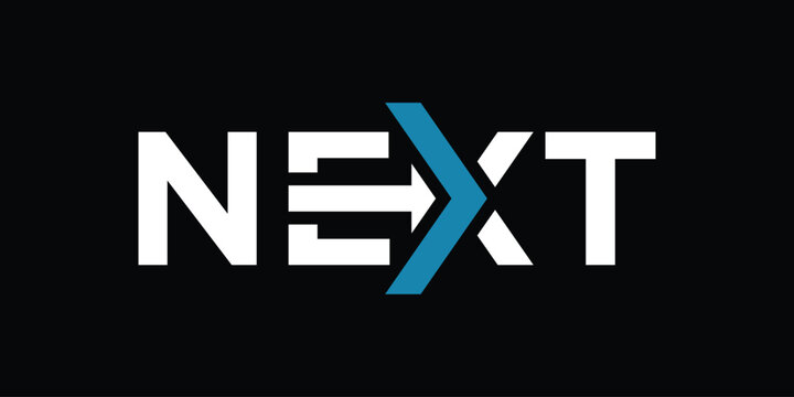 word mark text next logo design, typography text next graphic vector template