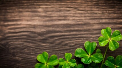 Shamrocks on a rustic wooden background for st. patrick's day