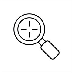Strategic Search and Precise Targeting Icon Magnifying Glass Symbolizing Focused Investigation, Accurate Analysis, and Goal-Oriented Discovery
