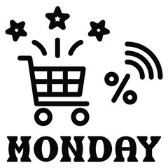 Cyber Monday Icon Line Vector Illustration