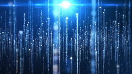 Abstract blue background featuring glowing lines and dots, creating a digital network effect. - Powered by Adobe