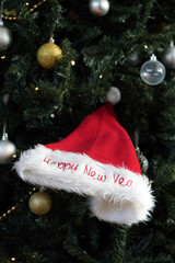 Santa hat with the inscription Happy New Year