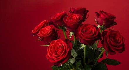 Obraz premium Bouquet of red roses close up