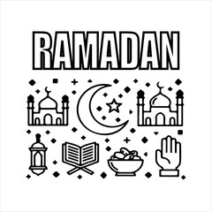 A Religious Ramadan Icon Symbol, Showcasing Islamic Tradition and Digital Crescent Moon Kareem Mubarak Celebration.
