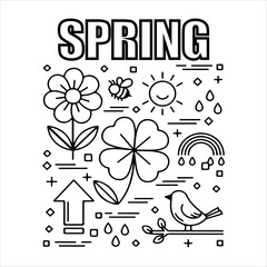 A Seasonal Spring Icon Symbol, Showcasing Natural Renewal and Digital Floral Garden Blossom.