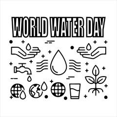 A Environmental World Water Day Symbol, Showcasing Natural Conservation and Digital Sustainability Hydration Ecology Resource.