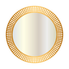 Golden circle mandala frame border