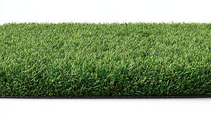 Realistic Artificial Grass Surface on White Background