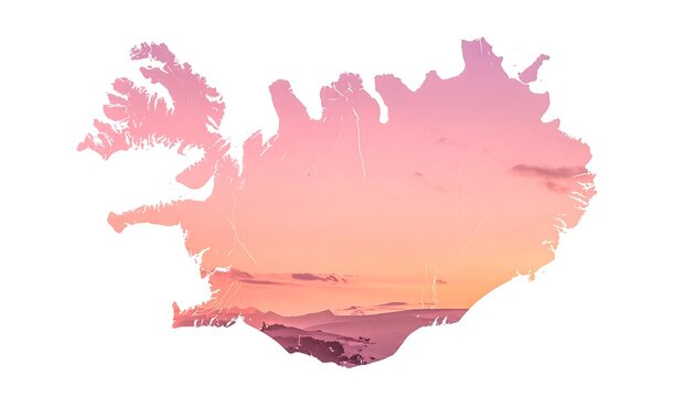 Icelands ethereal beauty - A sunset silhouette over the island nation.