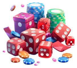 casino chips and dices