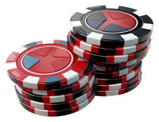 casino chips isolated on white