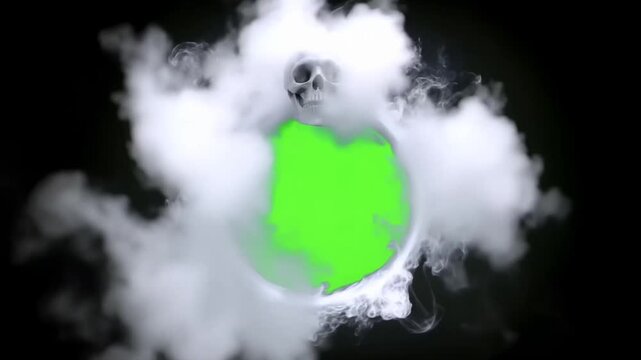 Ghost and smoke vibe green screen logo reveals 4k video.
