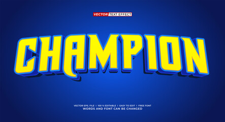 Champion 3D Editable Text Effect