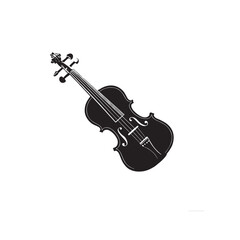 Fototapeta premium A classic brown violin with a bow isolated on a clean white and black background