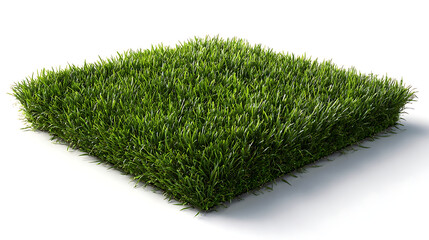 Square of Vibrant Green Grass with Realistic Texture