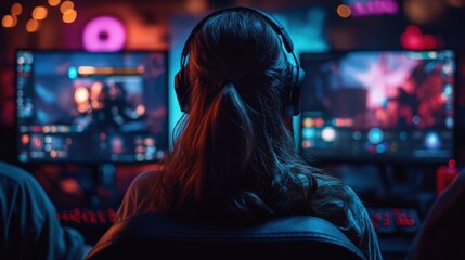 Competitive gaming event online arena digital gaming content virtual environment player perspective