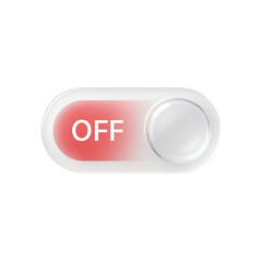 3D red off toggle switch button icon for system settings