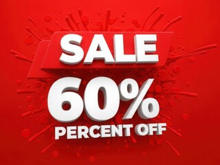 Big sale announcement with 60 percent off