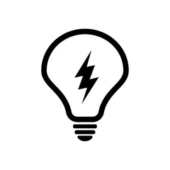 Fototapeta premium A simple light bulb icon set representing ideas, creativity, and innovation. This minimal black and white design includes outline and solid styles, suitable for websites, mobile apps, presentations