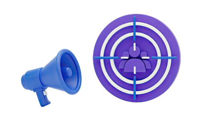 Megaphone and Target with People Icon