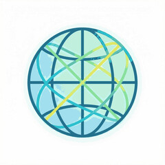Global Connection Flat Vector Icon on White Background