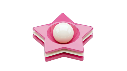 Pink Star Stacker Toy with Ball