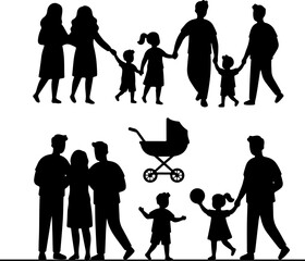 Happy Family Daily Activities Illustration