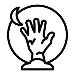Obraz premium Zombie Moon Night Vector Line Icon Design